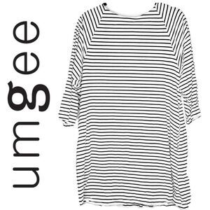 UMGEE STRIPED BLOUSE - BLACK & WHITE